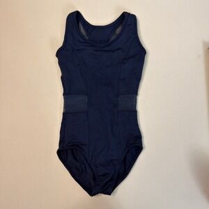So Danca Kids Navy Blue Mesh Panel Racerback Dance Leotard Size M1